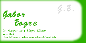 gabor bogre business card